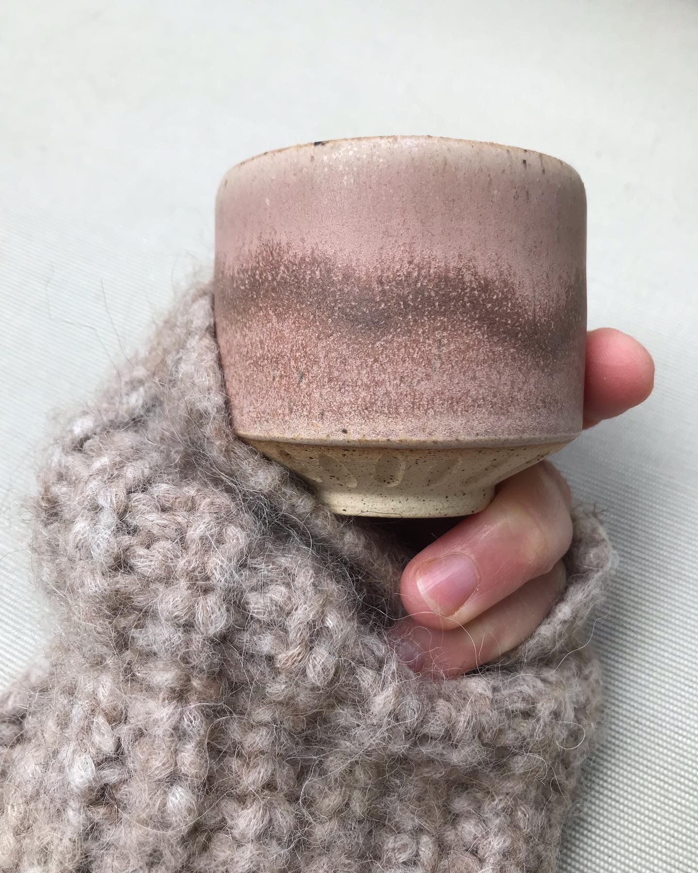 mat pink glaze on spotted clay developed by Antonia Hinterleitner Credits: Pot.tonic
